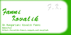 fanni kovalik business card